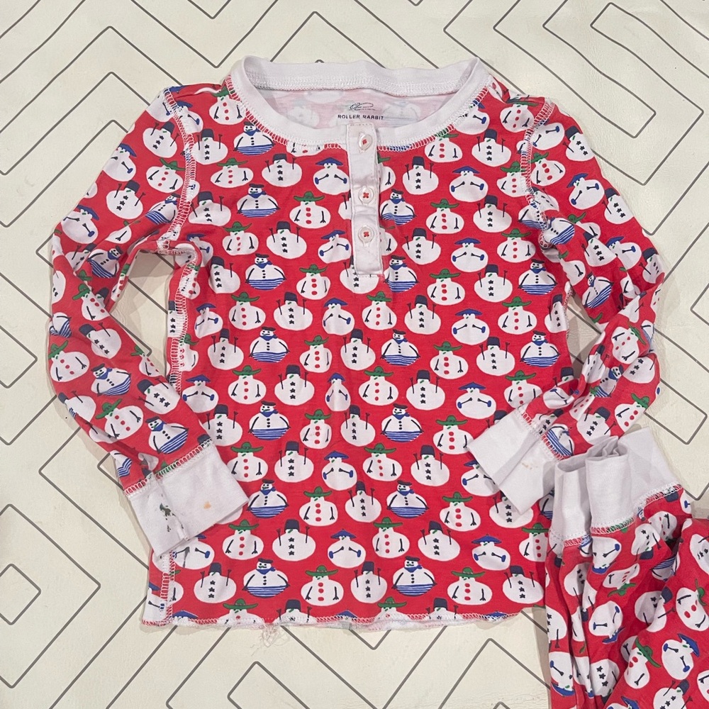 Roller Rabbit Winter Snowman Pajama Set - Picture 2 of 15